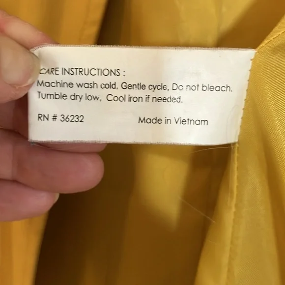 Yellow Hooded Belted Raincoat by Gallery Size Large EUC - Picture 11 of 16